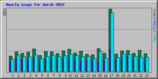 Hourly usage for March 2023