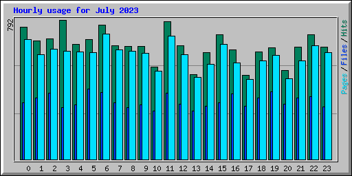 Hourly usage for July 2023